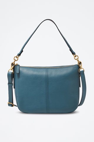 Sac porté épaule en cuir - Bleu