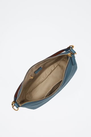 Sac porté épaule en cuir - Bleu
