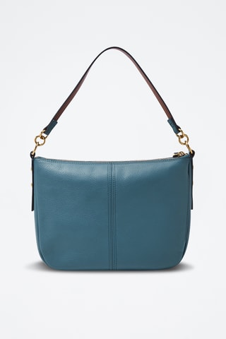 Sac porté épaule en cuir - Bleu