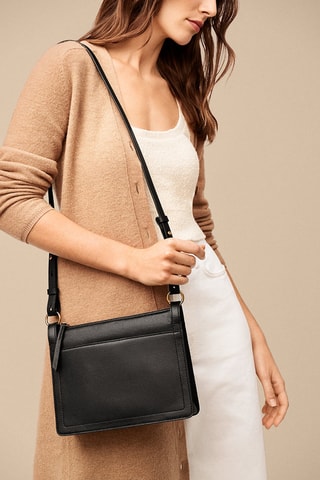 Sac bandoulière en cuir - Noir