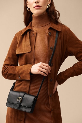 Sac bandoulière en cuir - Noir