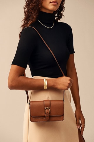 Sac bandoulière en cuir - Marron