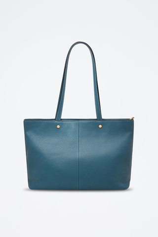 Cabas en cuir - Bleu pétrole