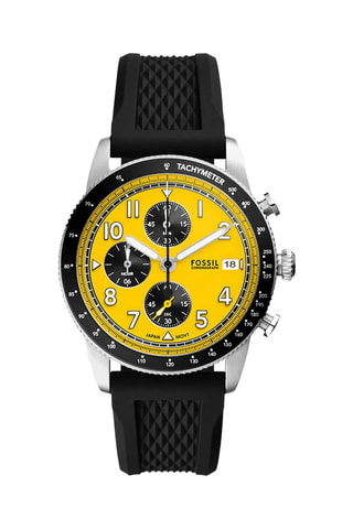 Montre à quartz en silicone - Tachymètre et chronographe - Noir