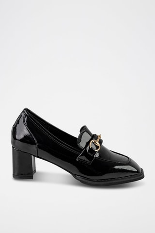 Mocassins de salto  
Preto