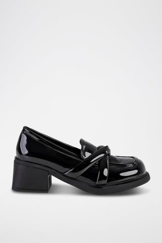 Mocassins envernizados de salto - Preto