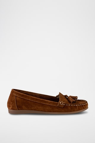 Mocassins em nobuck Castanho