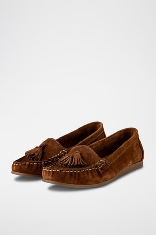 Mocassins em nobuck Castanho