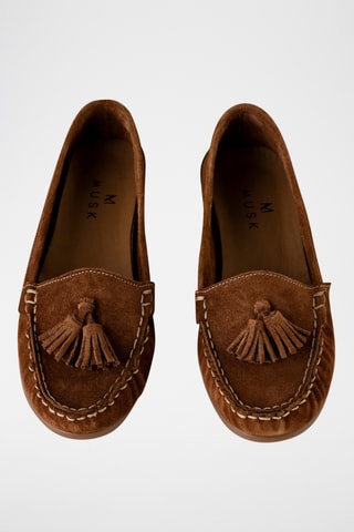 Mocassins em nobuck Castanho