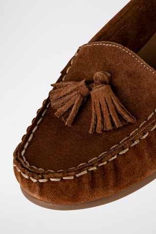 Mocassins em nobuck Castanho
