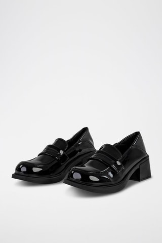 Mocassins envernizados de salto - Preto