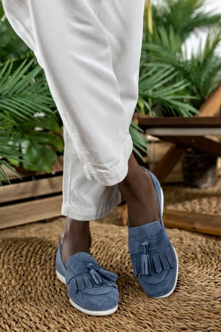 Mocassins de couro - Azul