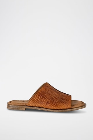 Mules em couro - Castanho