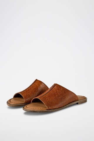 Mules em couro - Castanho
