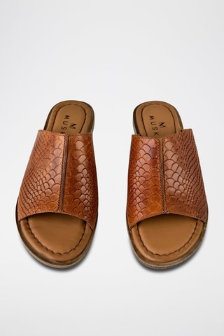 Mules em couro - Castanho