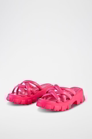 Mules com plataforma Rosa