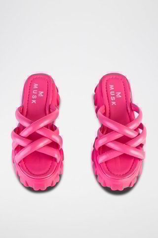 Mules com plataforma Rosa
