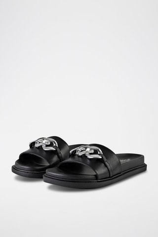 Mules 
Preto e prateado