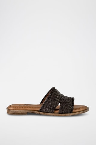 Mules em couro - Castanho