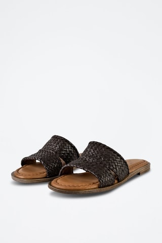 Mules em couro - Castanho