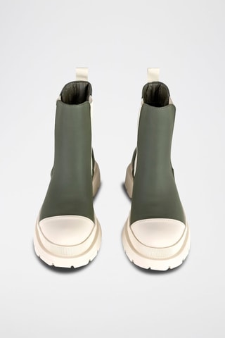 Botins Chelsea Caqui e bege