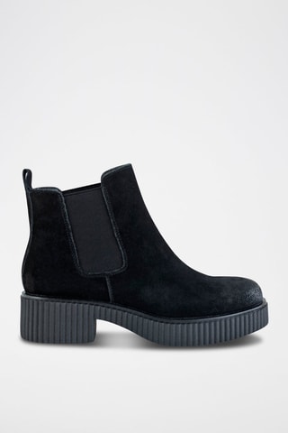 Botins Chelsea em nobuck Preto