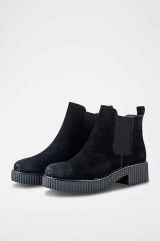 Botins Chelsea em nobuck Preto
