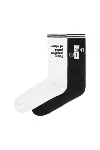 2 pares de meias Sandra - Branco e preto