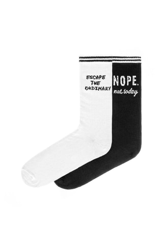 2 pares de meias Eleanora - Branco e preto