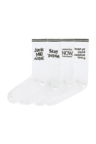 4 pares de meias Vida - Branco e preto