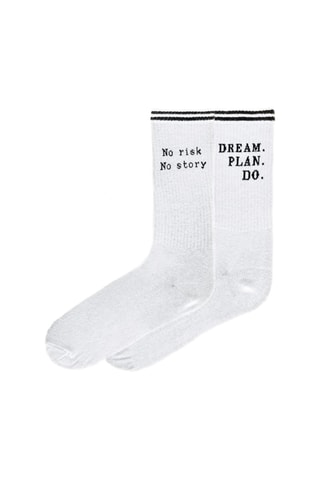 2 pares de meias Fallon - Branco e preto