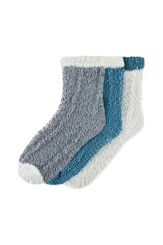 3 pares de meias Eilidh Cinzento, branco e azul