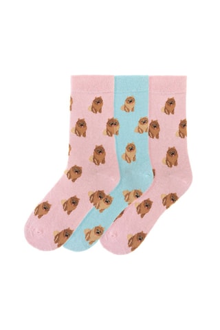 3 pares de meias - Rosa