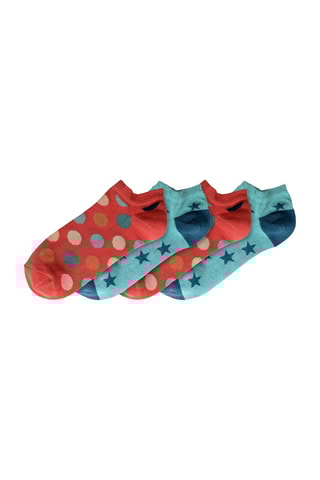 2 pares de meias curtas - Coral e azul
