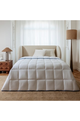 Edredão quente de inverno em percal de algodão 91 fios/cm² Cocoon - 400 g/m² - Branco