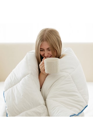 Edredão quente de inverno em percal de algodão 91 fios/cm² Cocoon - 400 g/m² - Branco
