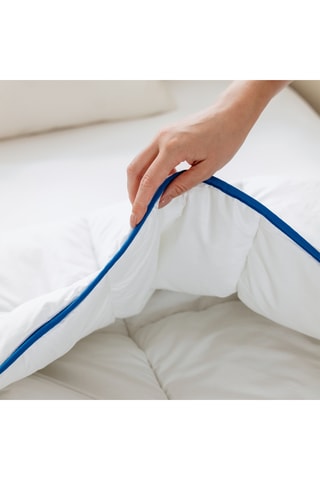 Edredão leve de verão em percal de algodão 91 fios/cm² Céleste - 250 g/m² - Branco
