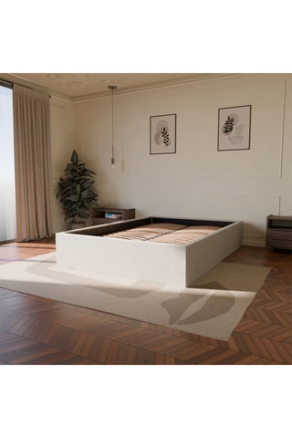 Cama com arrumação e cabeceira Emma - Branco
