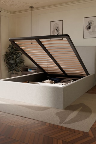 Cama com arrumação e cabeceira Emma - Branco