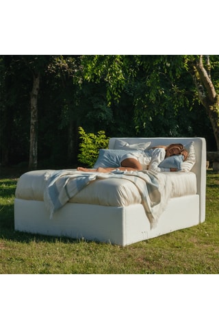 Cama com arrumação e cabeceira Emma - Branco