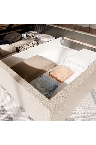 Cama com arrumação e cabeceira Emma - Bege