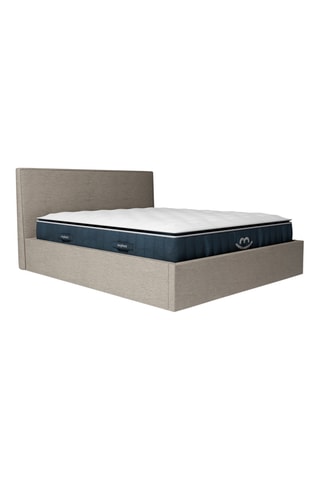 Cama com arrumação com cabeceira Emma e colchão híbrido espuma de memória de forma com molas luxe Victoria