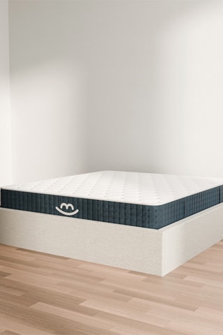 Cama com arrumação Emma e colchão híbrido espuma de memória de forma com molas premium Jade