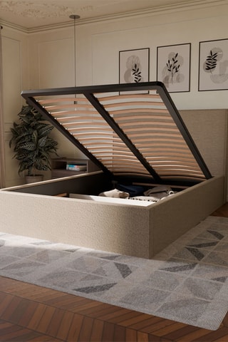 Cama com arrumação com cabeceira Emma e colchão híbrido espuma de memória de forma com molas luxe Victoria