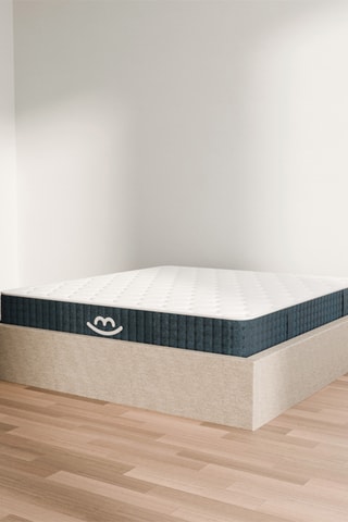 Cama com arrumação Emma e colchão híbrido espuma de memória de forma com molas premium Jade