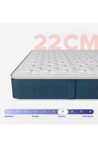 Colchão hibrido de espuma com memória de forma com molas em sacos Mila - Espessura 22 cm - Semi-firme