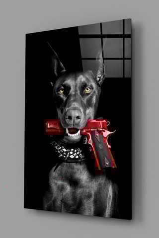 Tableau en verre trempé Gun Dog