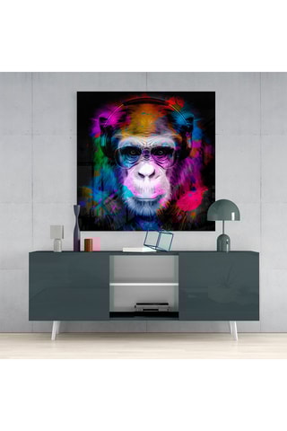 Tableau en verre trempé Intellectual Monkey 