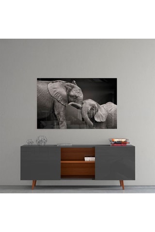 Tableau en verre trempé Elephants 