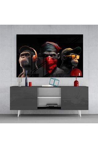 Tableau en verre trempé 3 Wise Monkeys 
